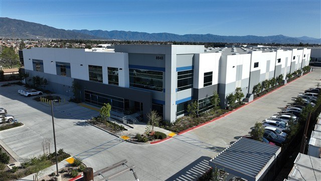 Aerial view of a commercial industrial property