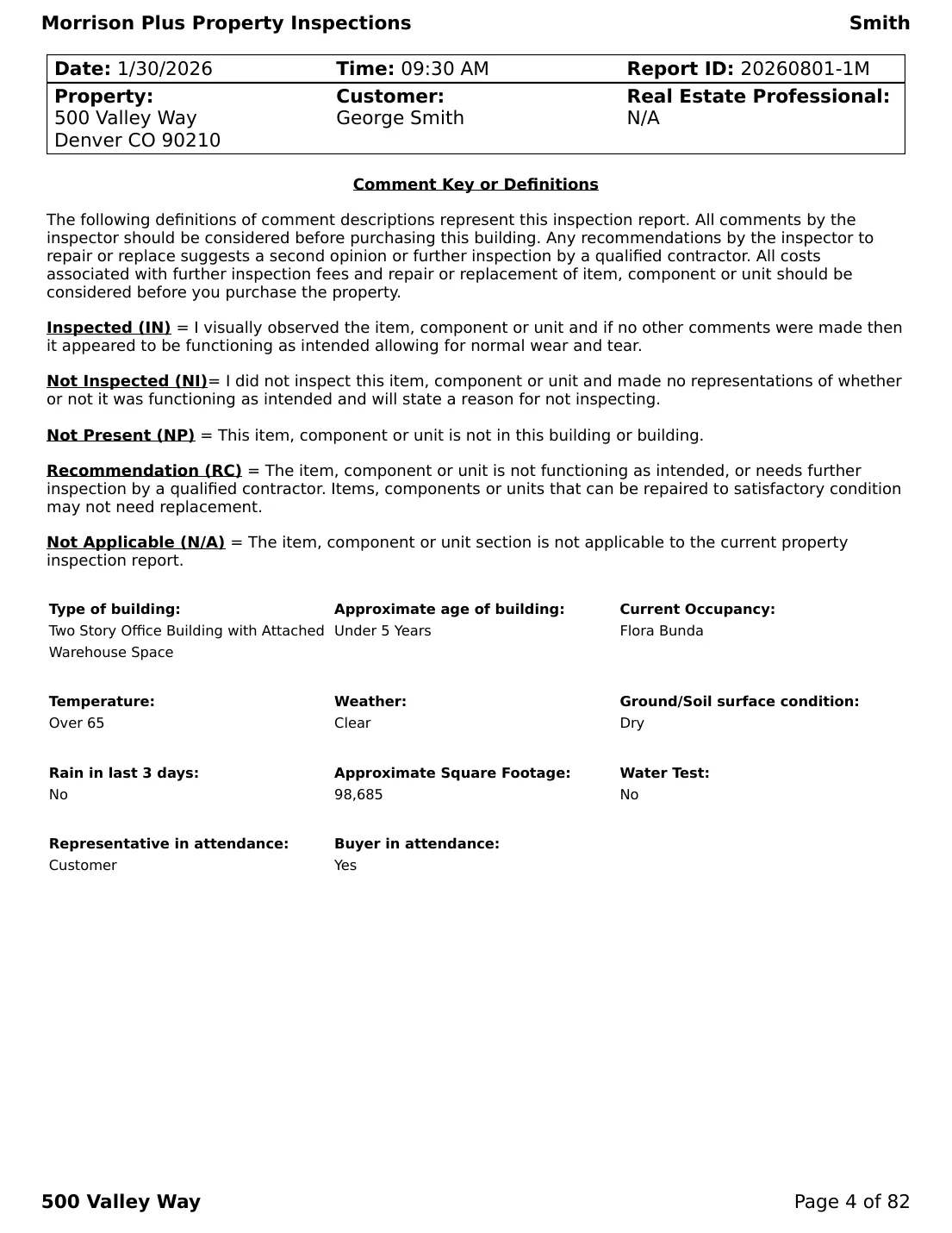 Sample commercial inspection report page 4