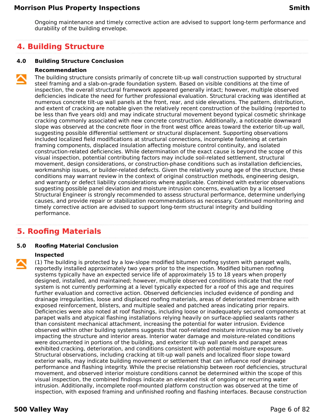 Sample commercial inspection report page 6