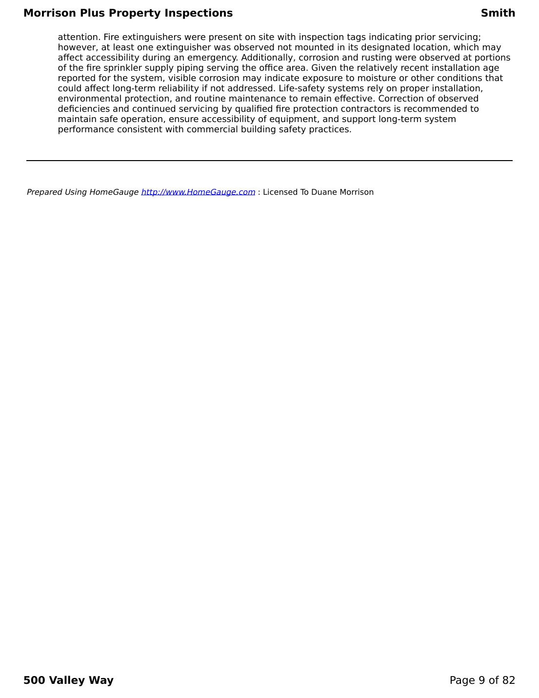 Sample commercial inspection report page 9