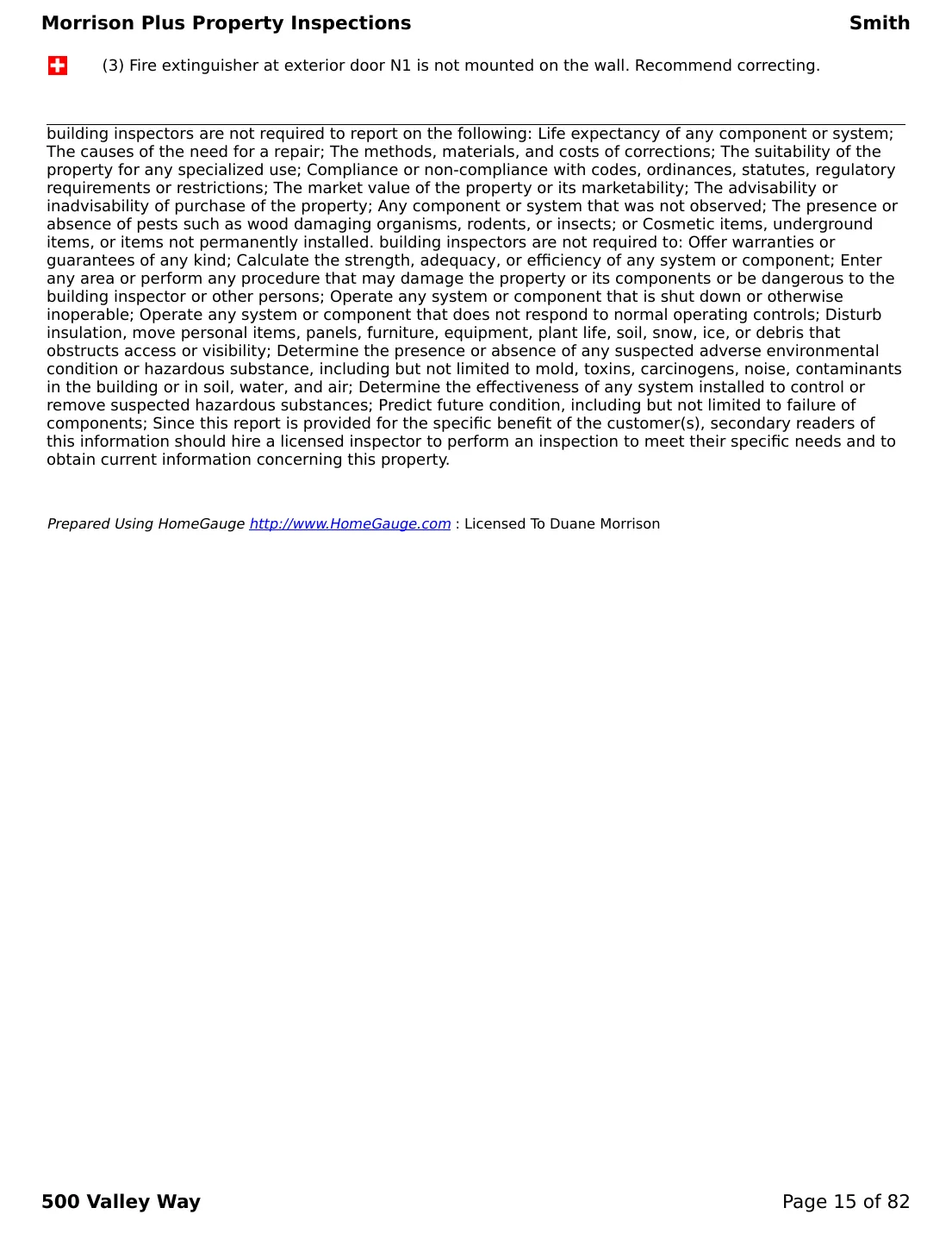 Sample commercial inspection report page 15