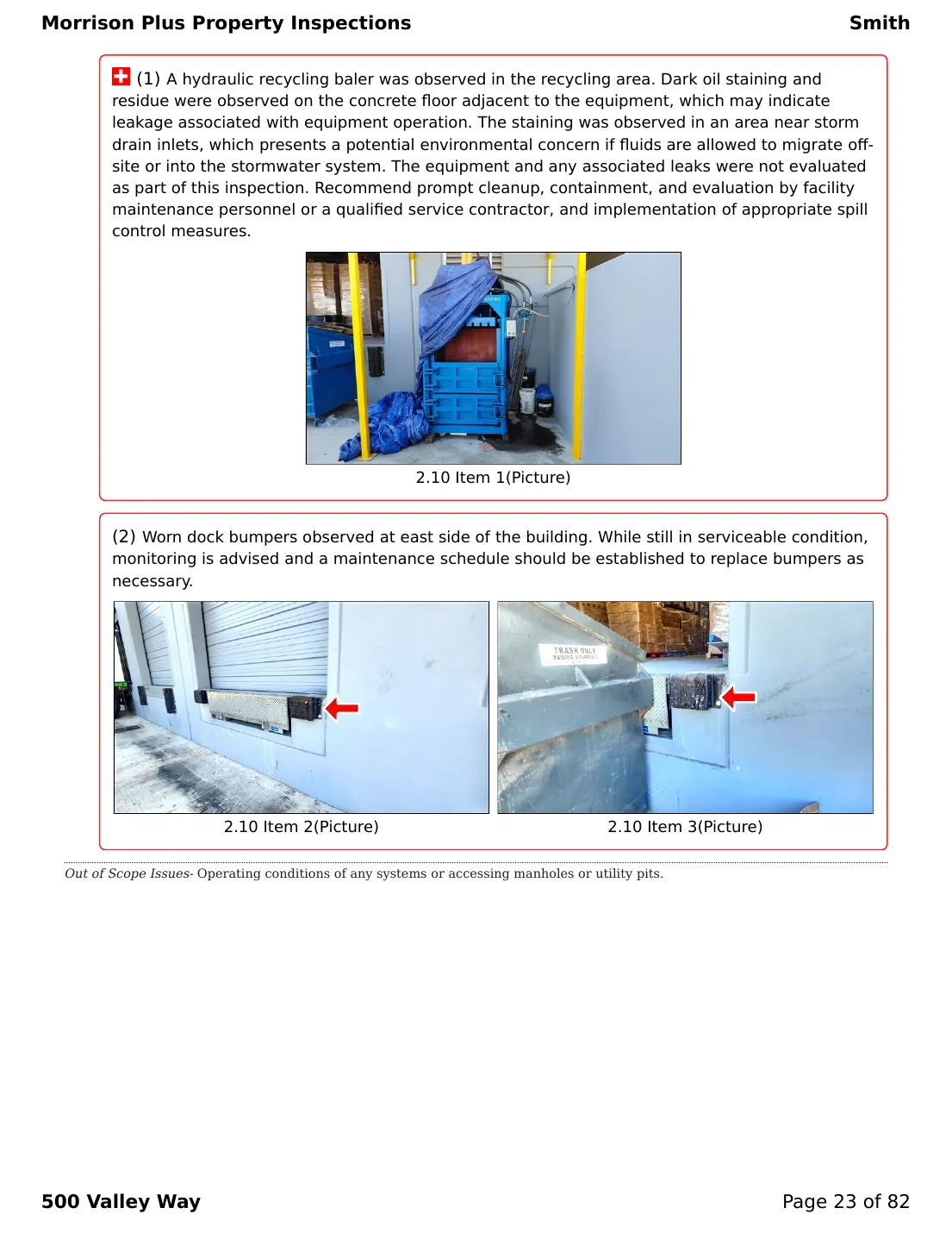 Sample commercial inspection report page 23