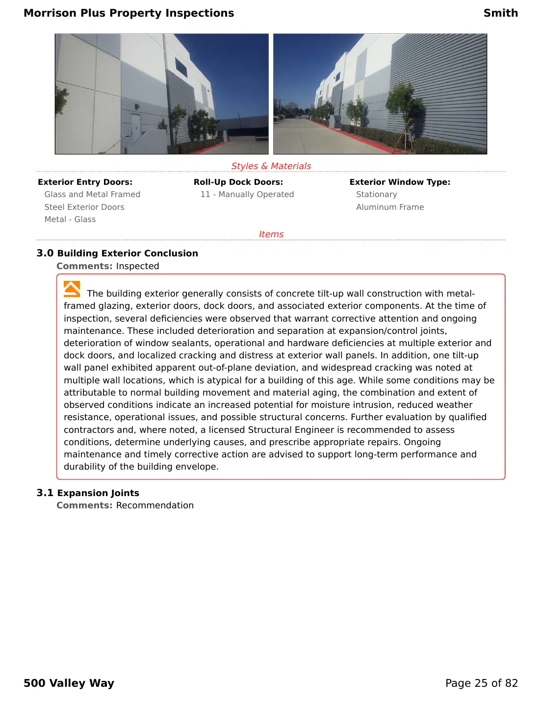 Sample commercial inspection report page 25