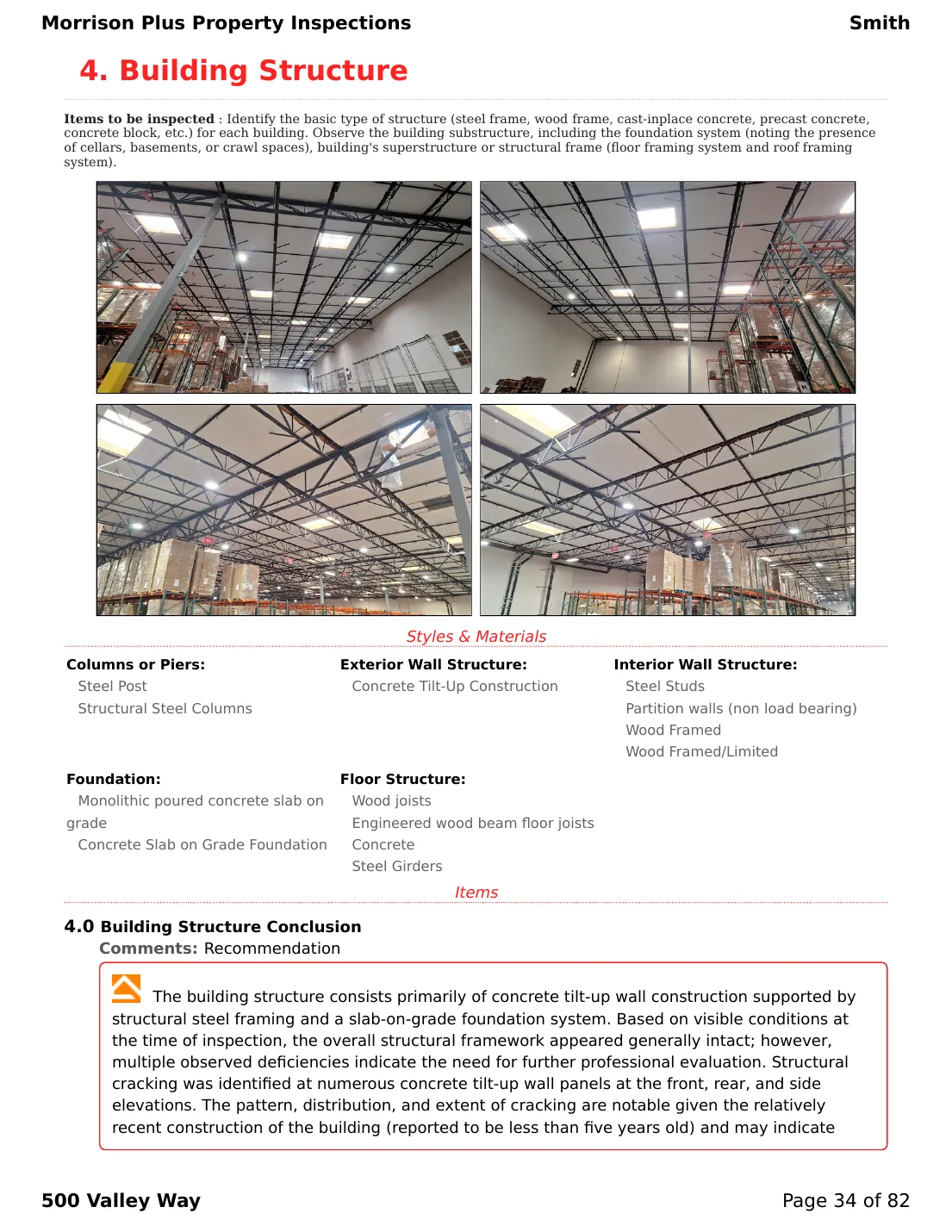 Sample commercial inspection report page 34
