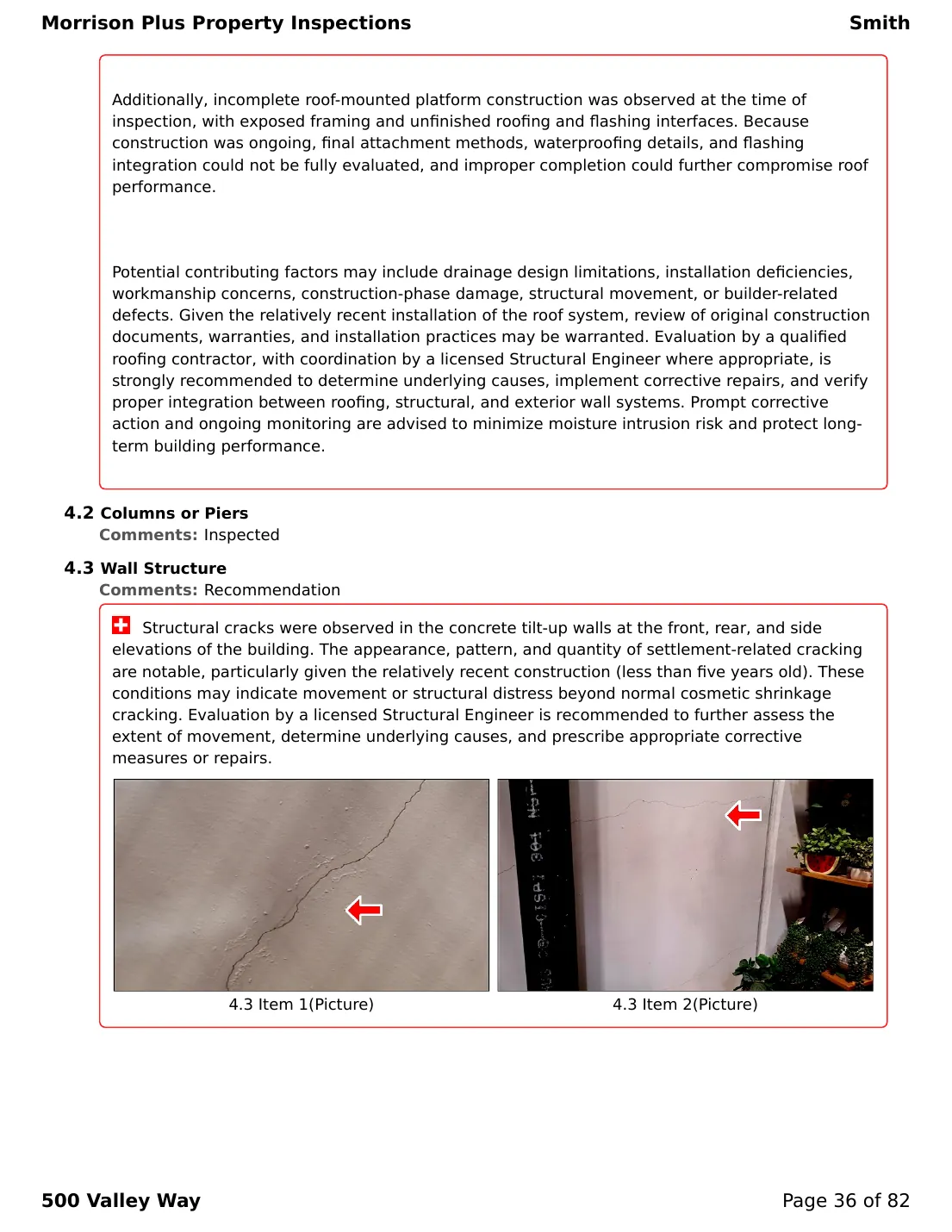 Sample commercial inspection report page 36