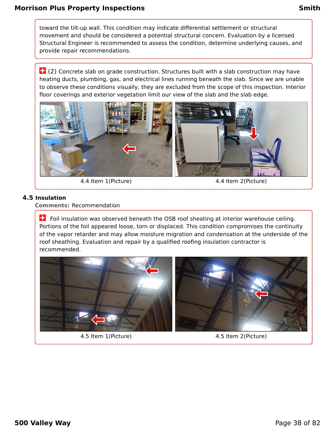 Sample commercial inspection report page 38