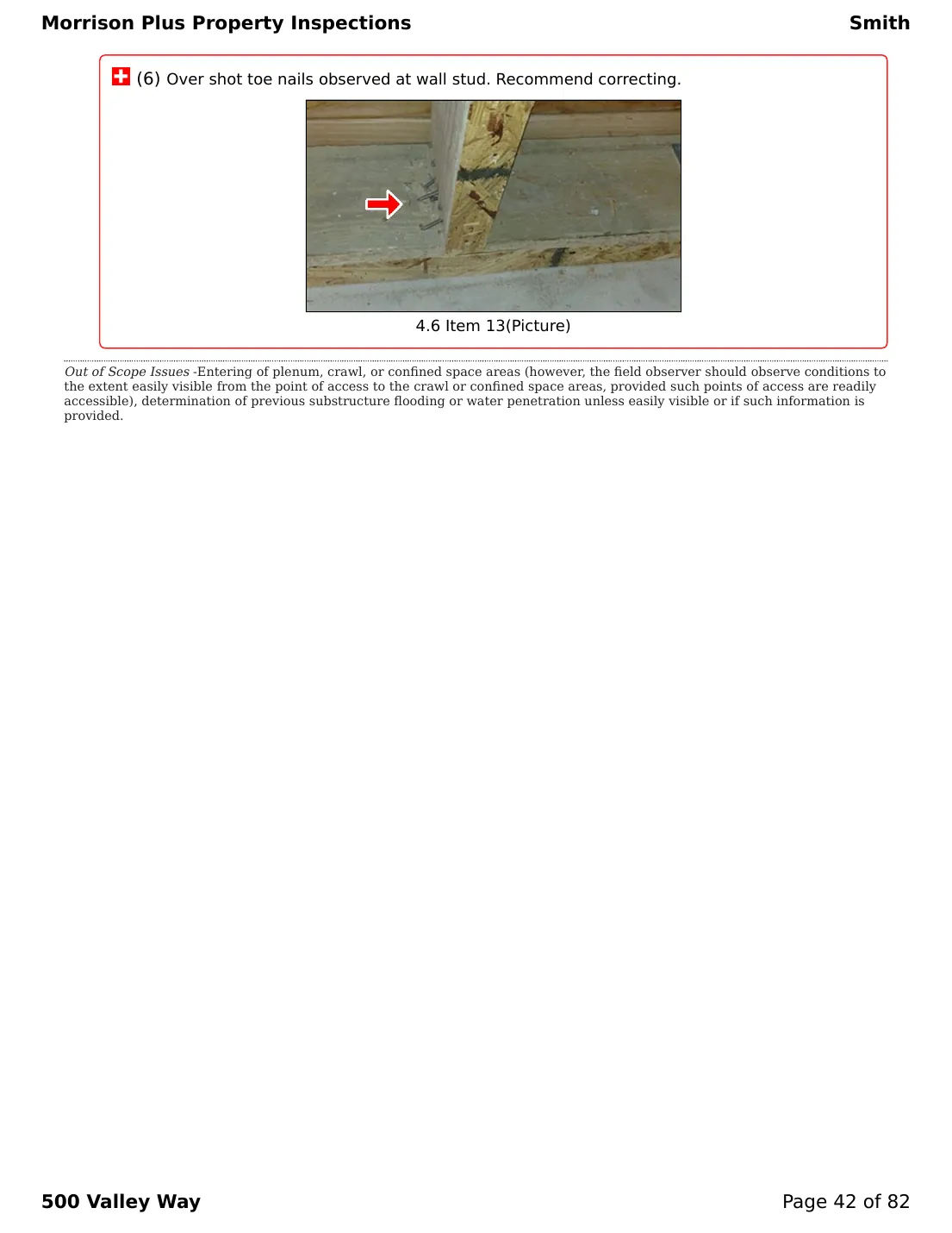 Sample commercial inspection report page 42