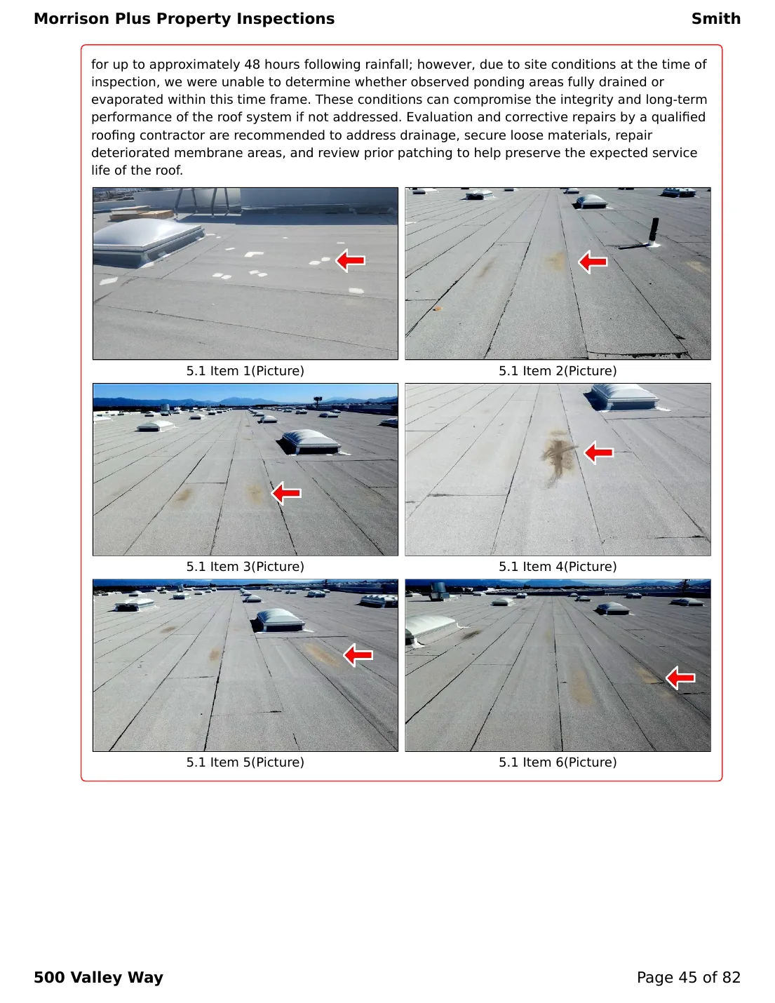 Sample commercial inspection report page 45