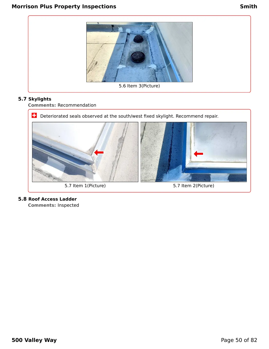Sample commercial inspection report page 50