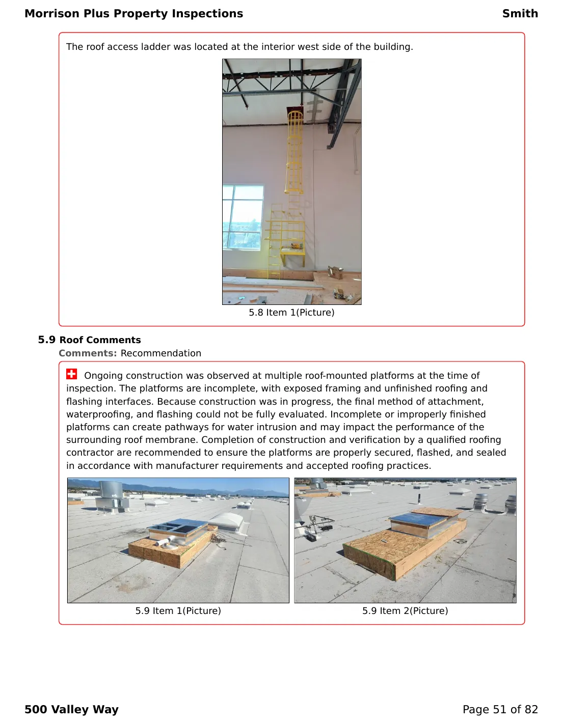 Sample commercial inspection report page 51