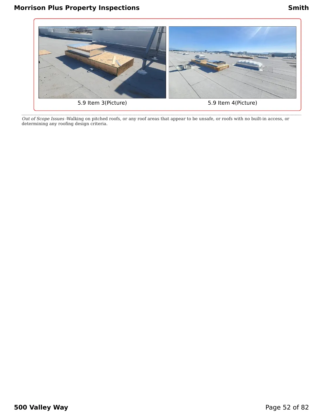 Sample commercial inspection report page 52