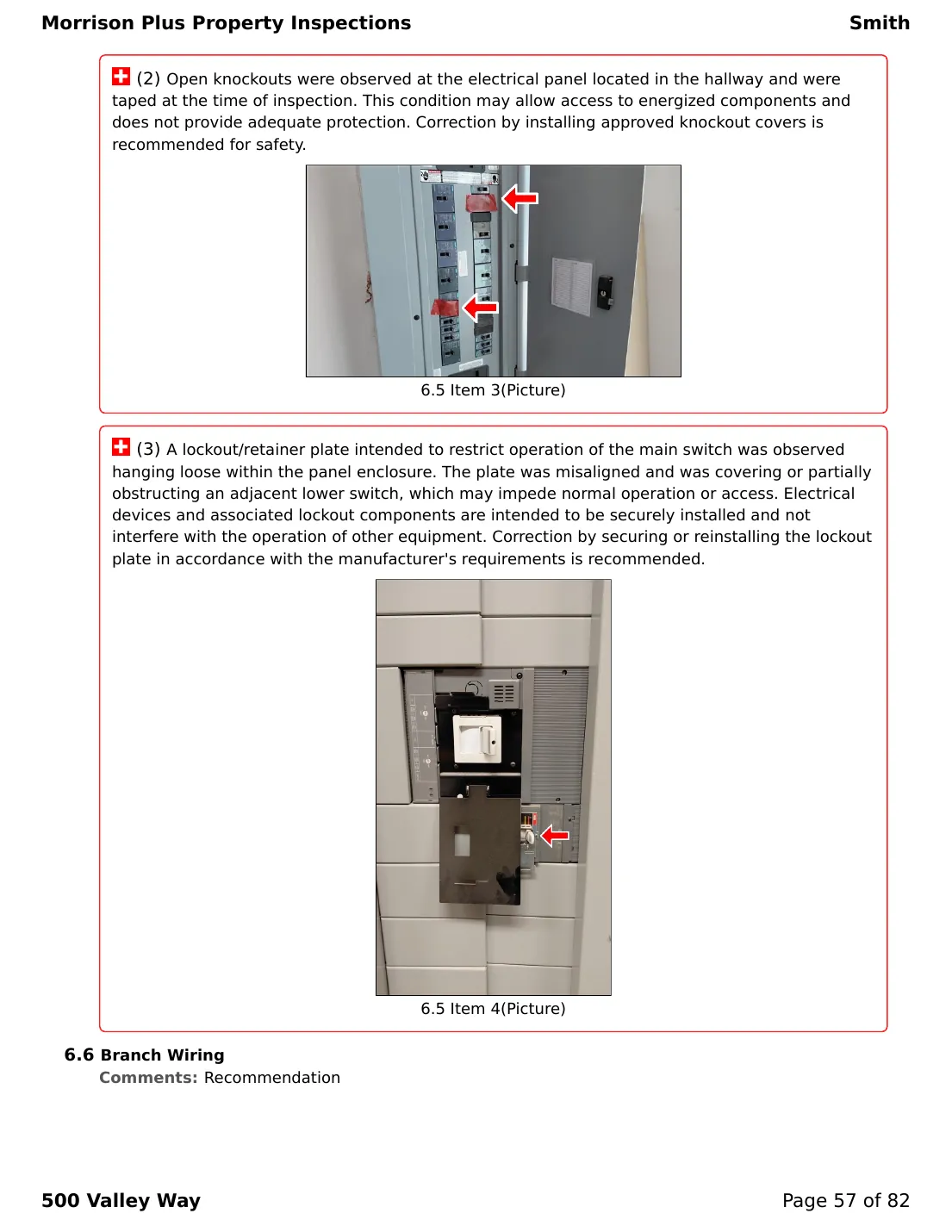 Sample commercial inspection report page 57