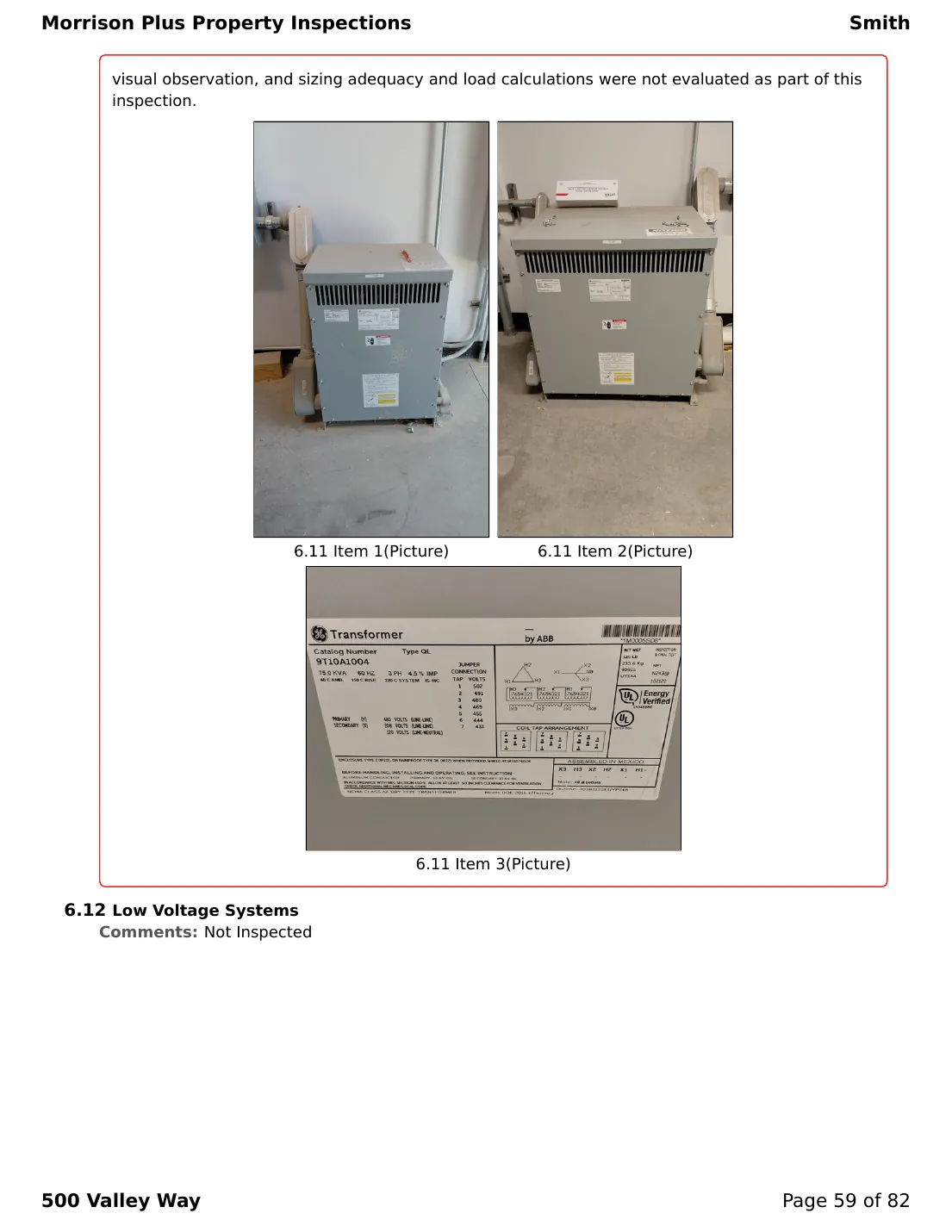 Sample commercial inspection report page 59