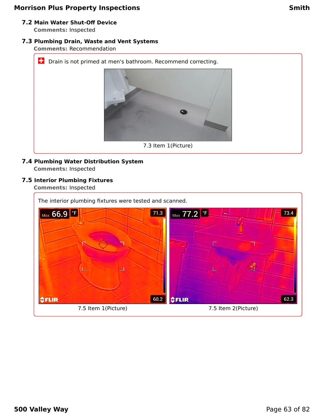 Sample commercial inspection report page 63