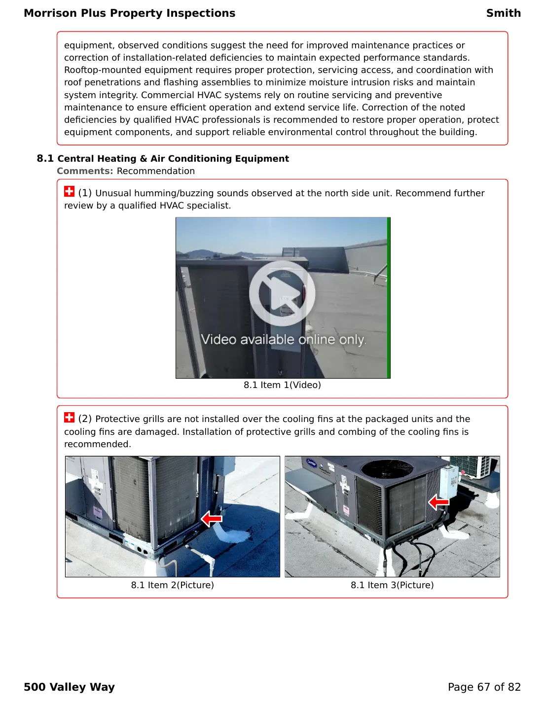 Sample commercial inspection report page 67