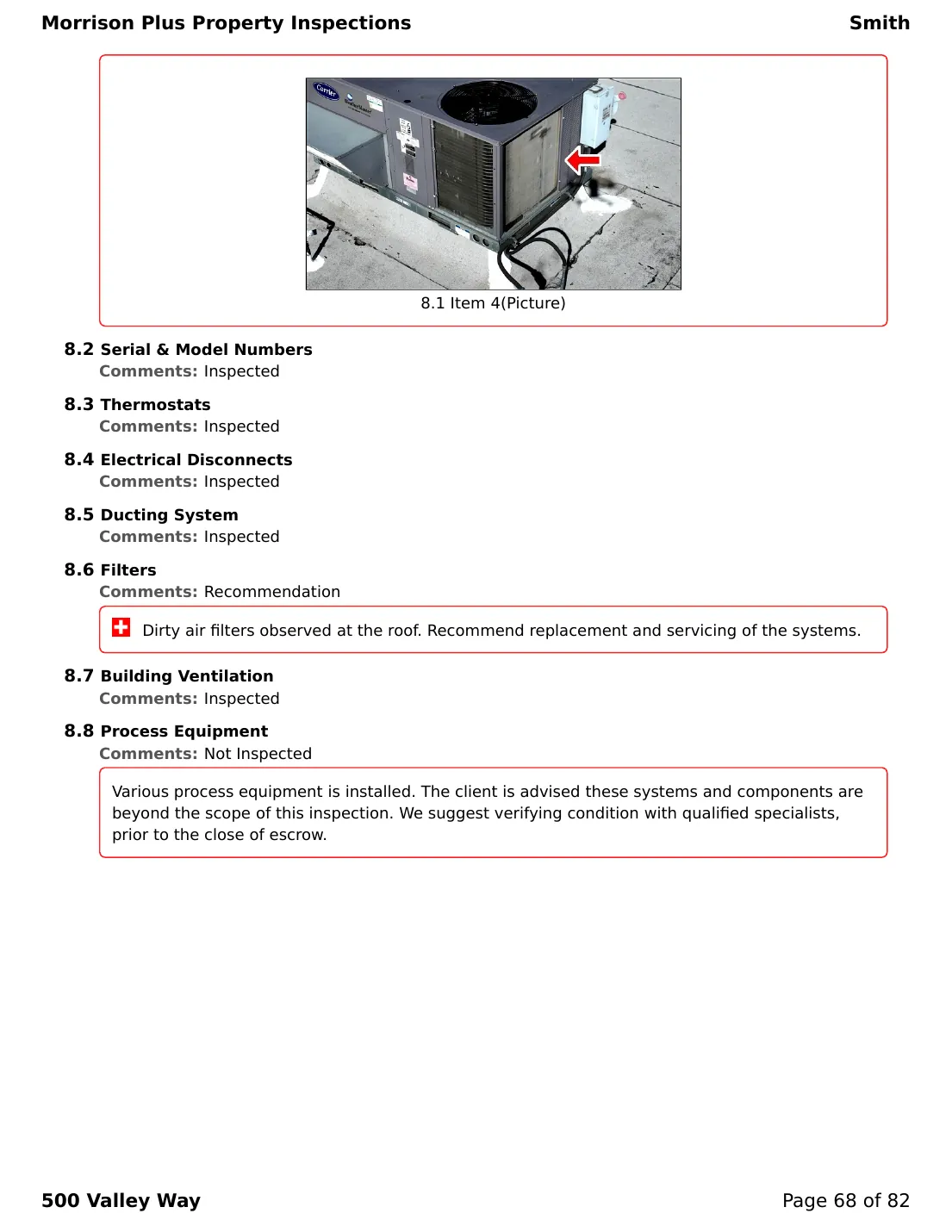 Sample commercial inspection report page 68