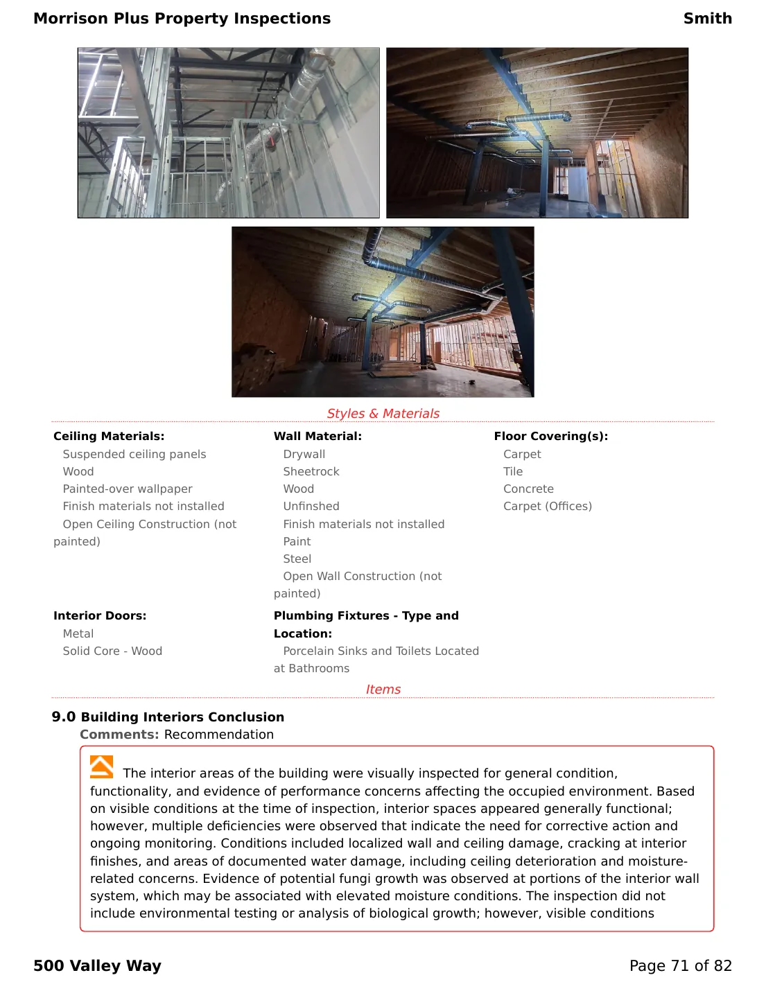 Sample commercial inspection report page 71