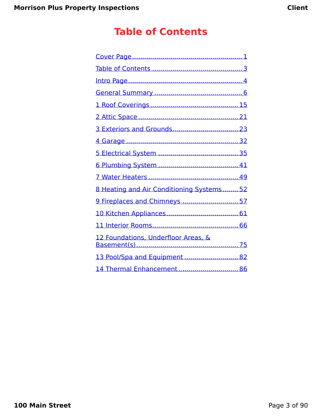 Sample inspection report page 3