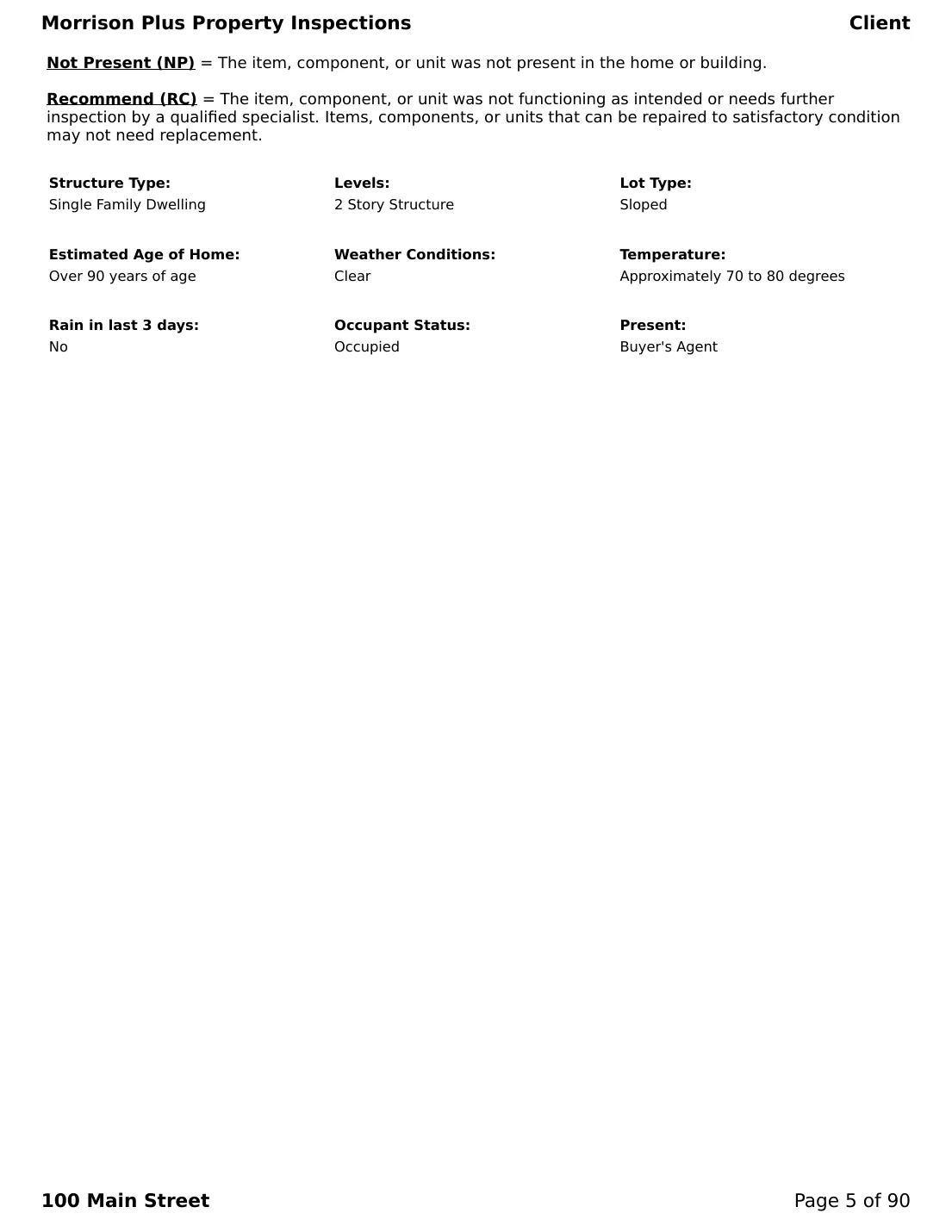 Sample inspection report page 5