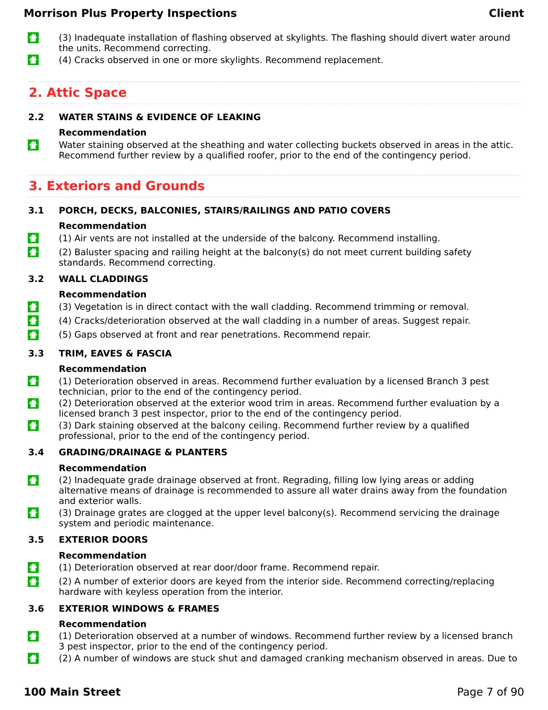 Sample inspection report page 7