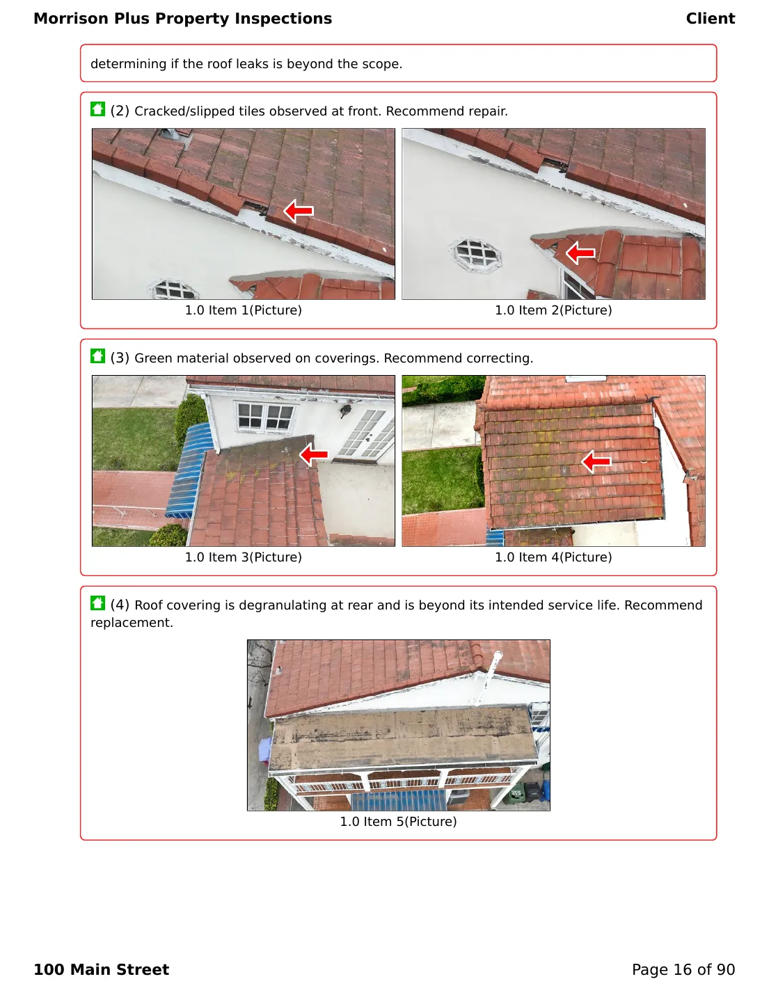 Sample inspection report page 16