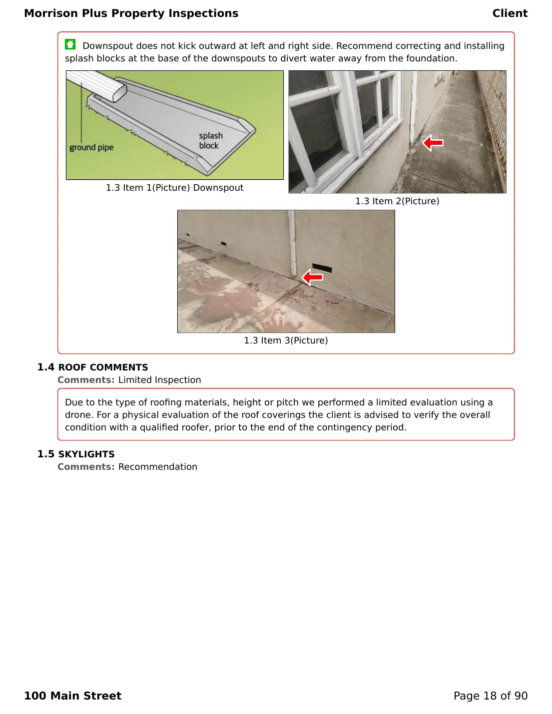 Sample inspection report page 18