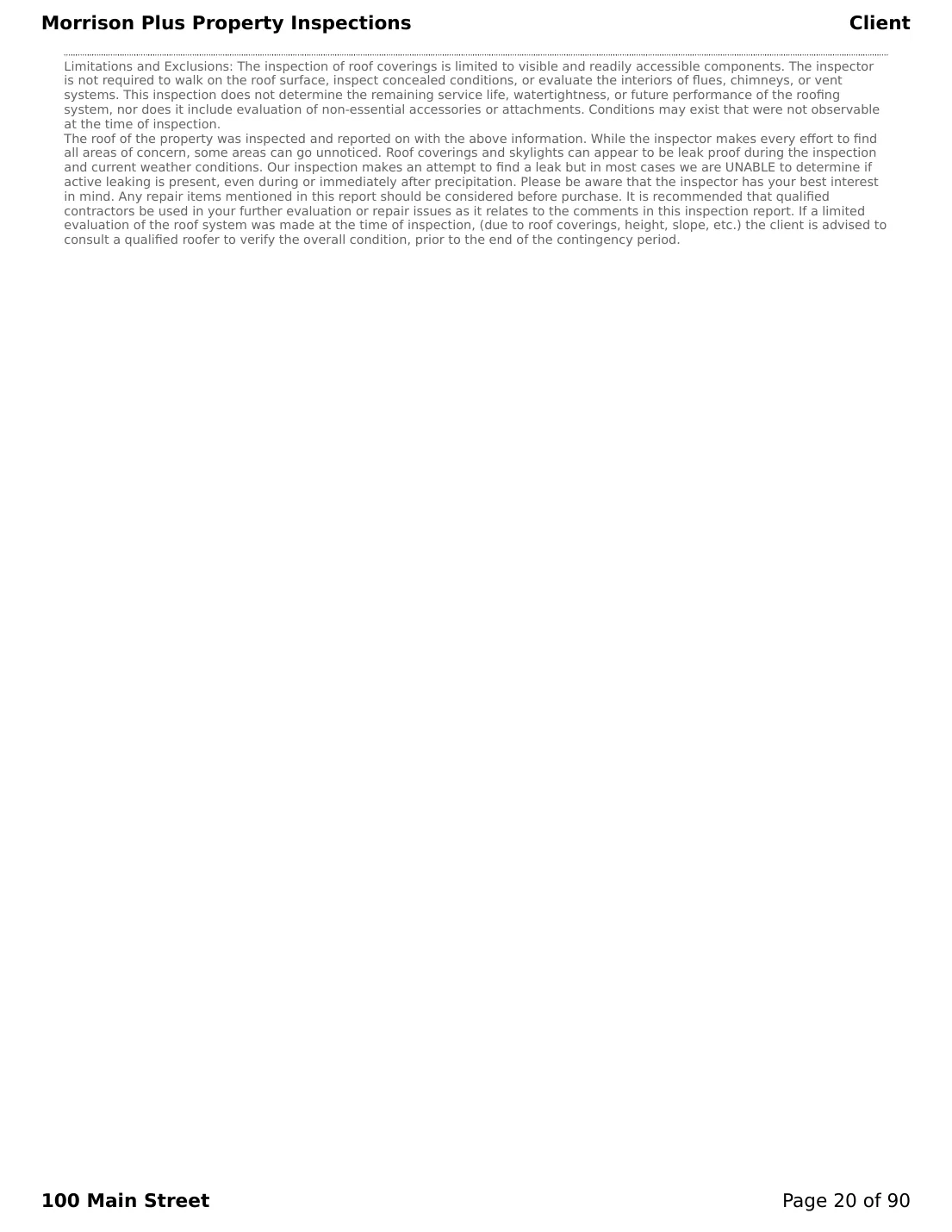 Sample inspection report page 20