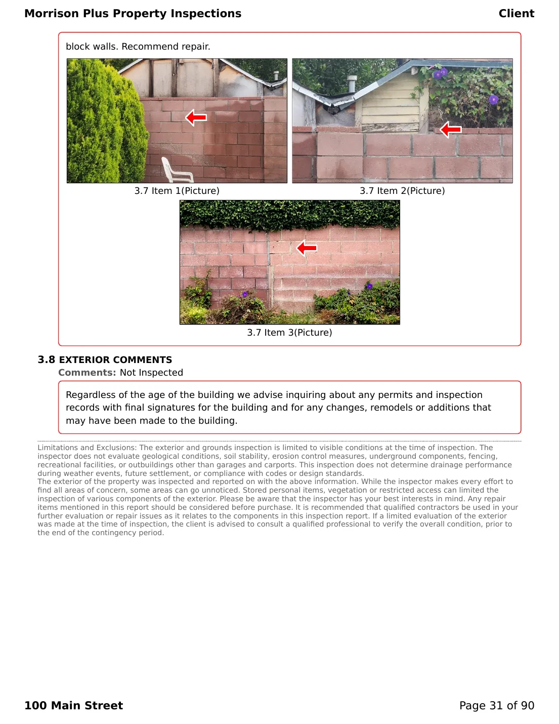 Sample inspection report page 31