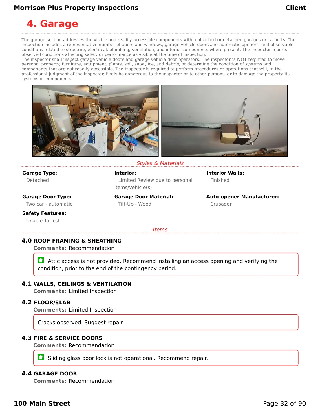 Sample inspection report page 32