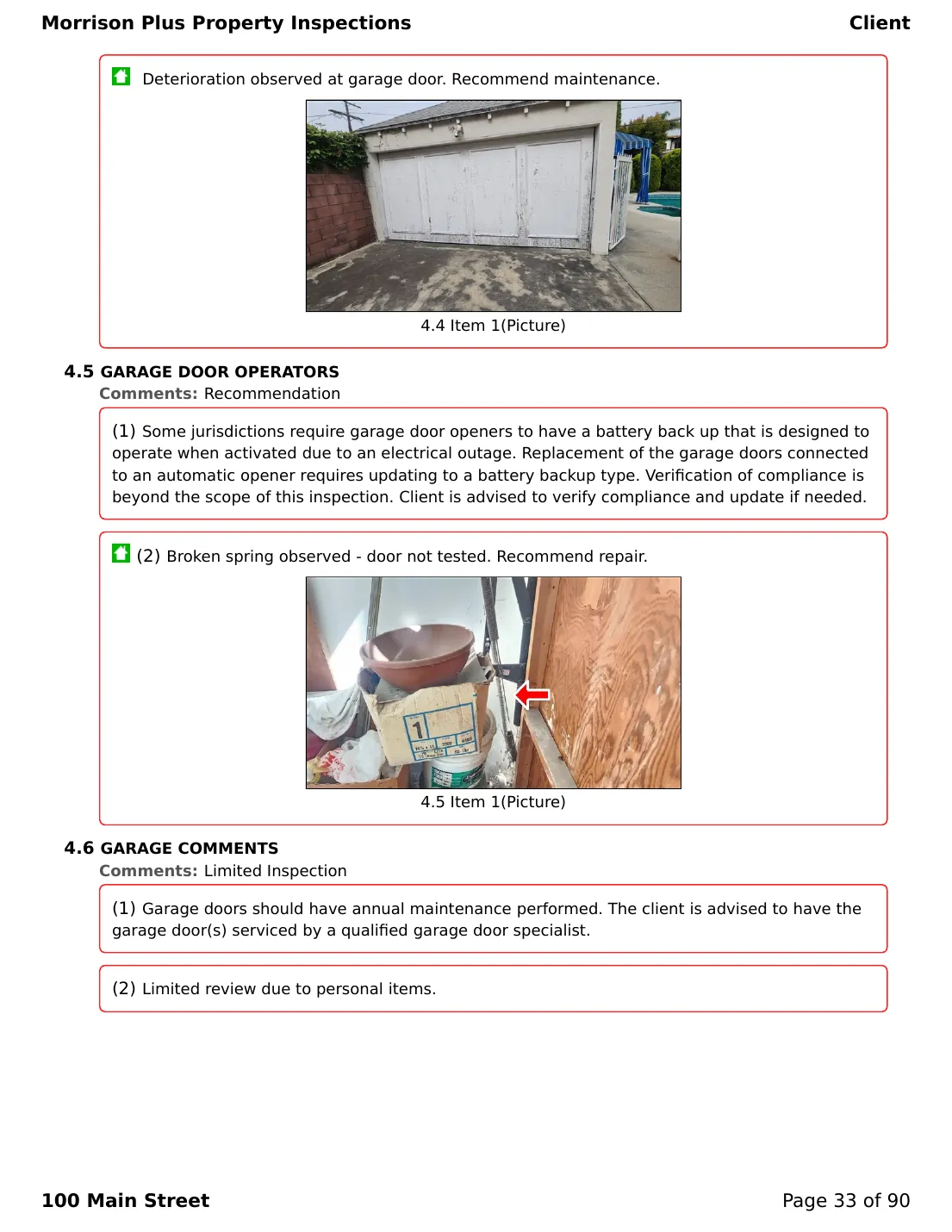 Sample inspection report page 33