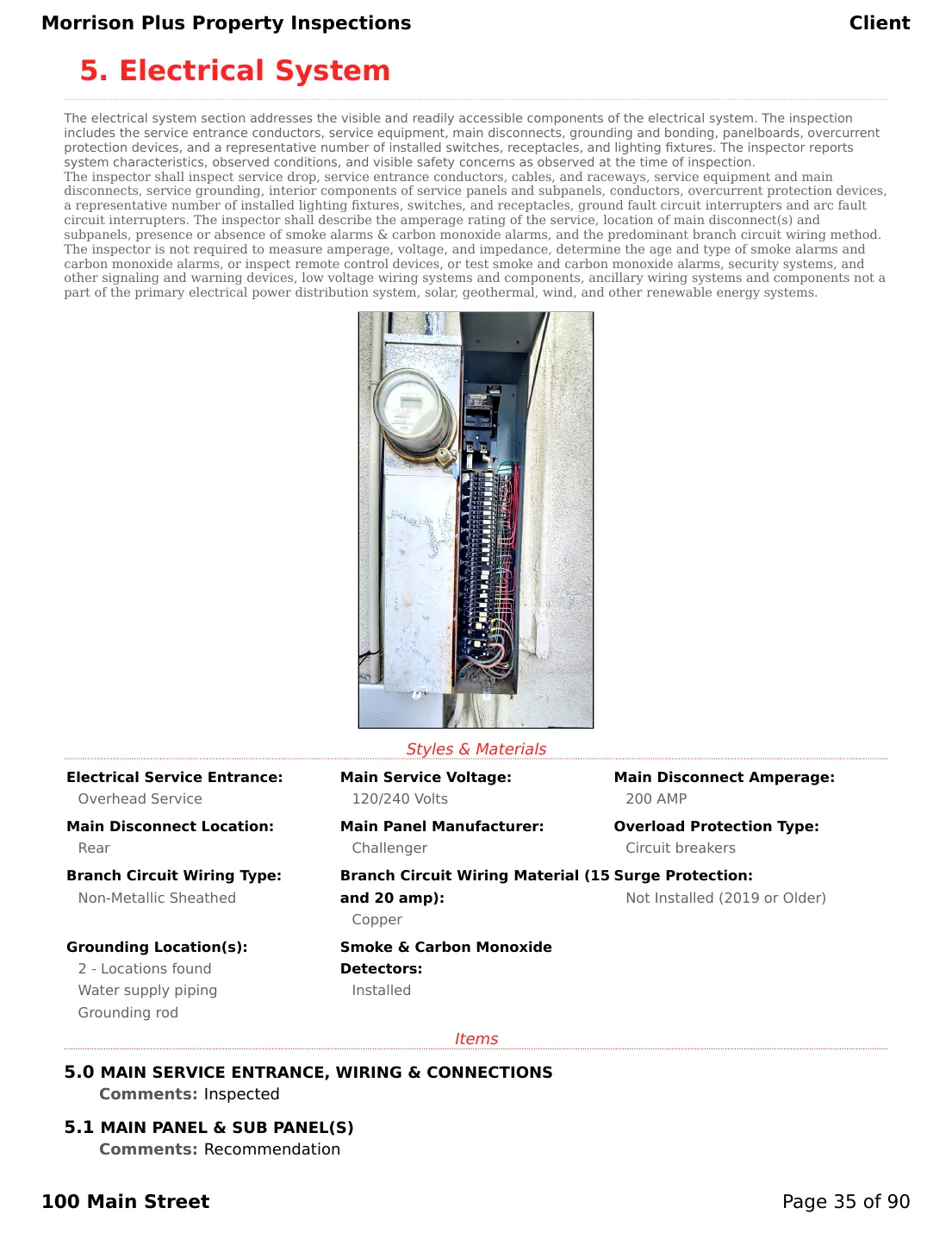 Sample inspection report page 35