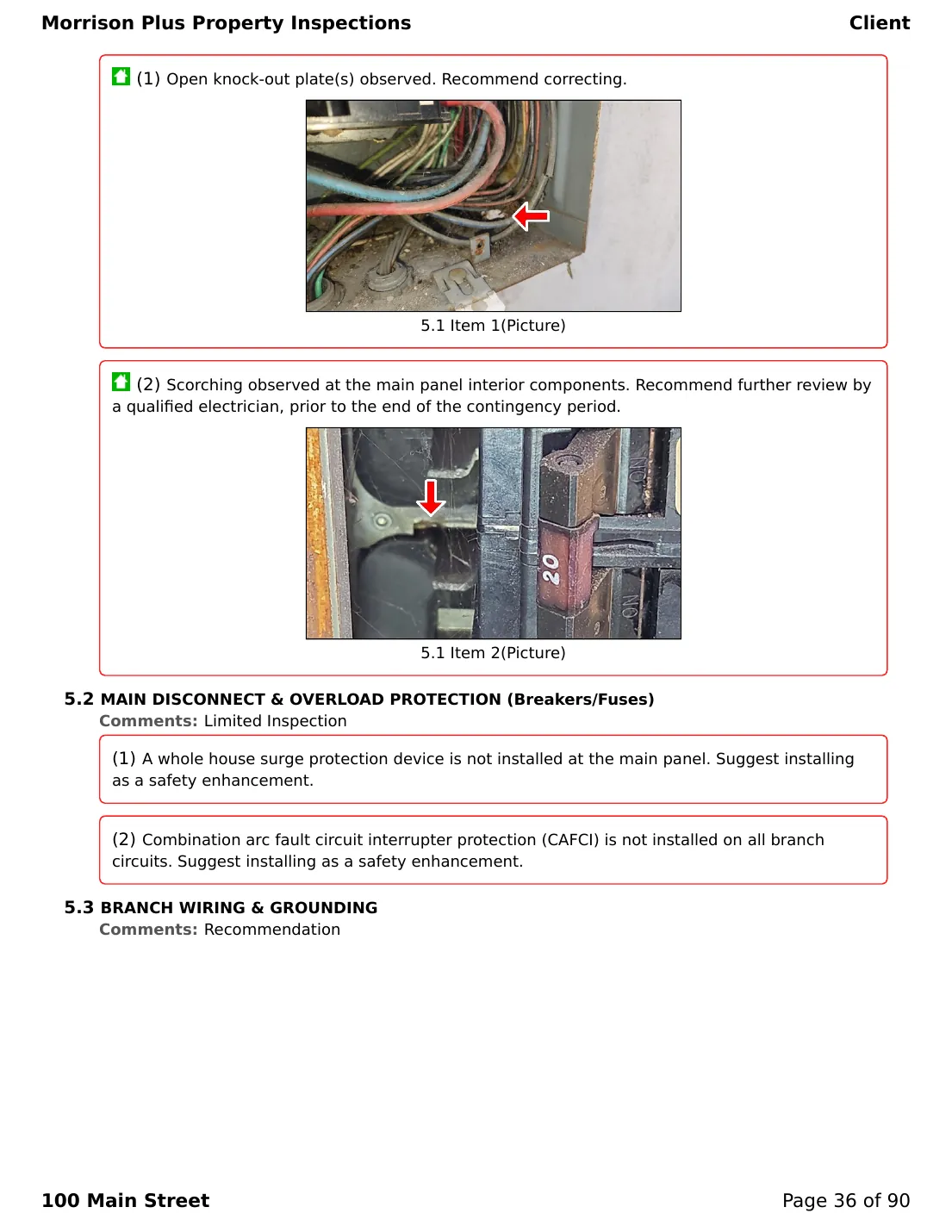 Sample inspection report page 36