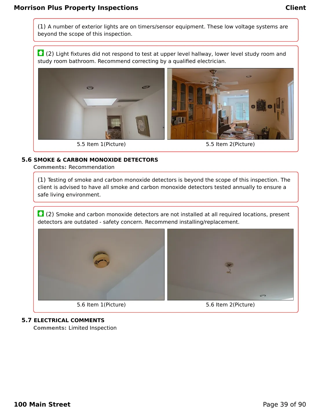 Sample inspection report page 39