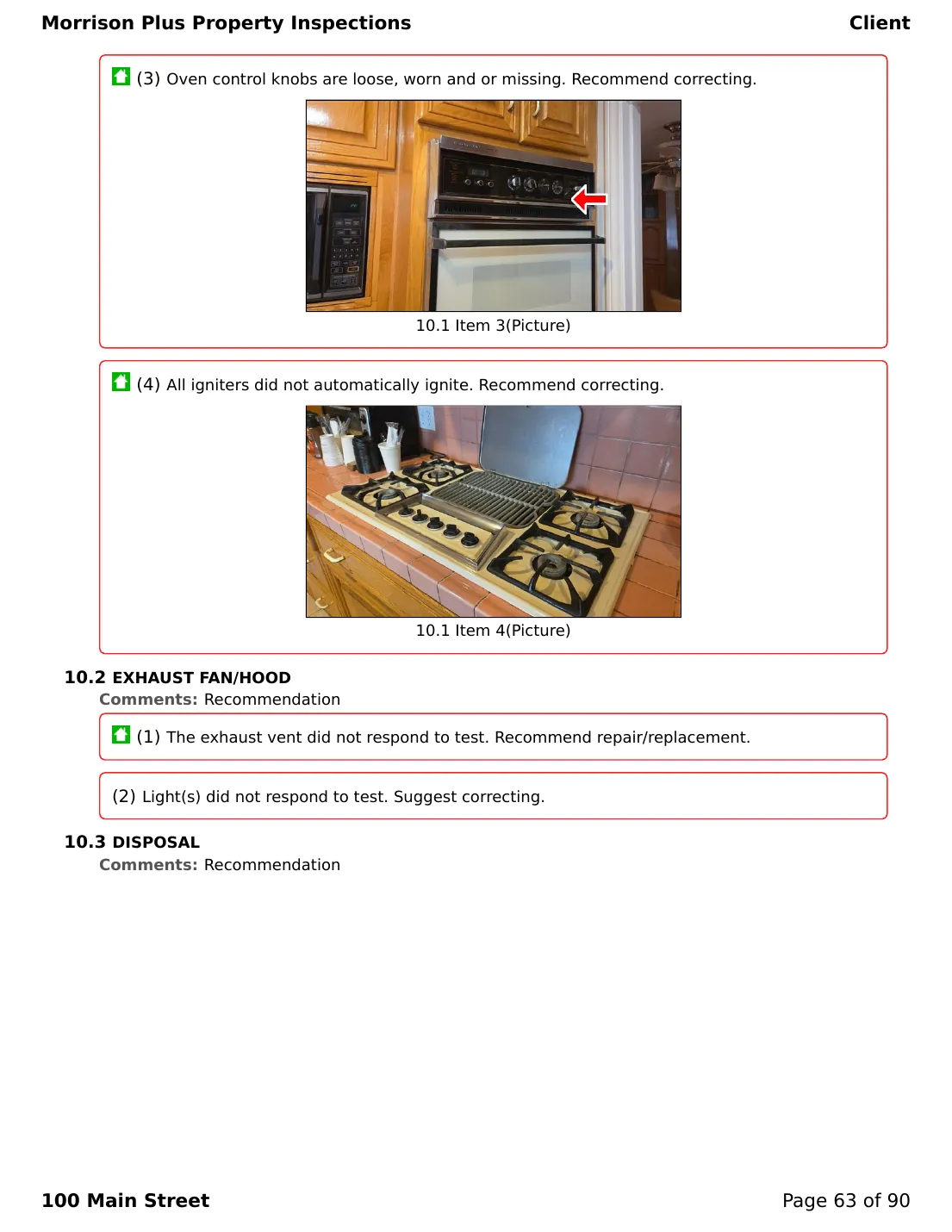 Sample inspection report page 63