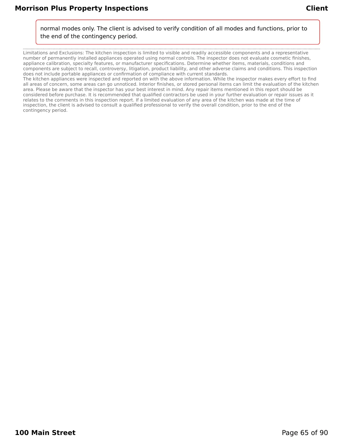 Sample inspection report page 65