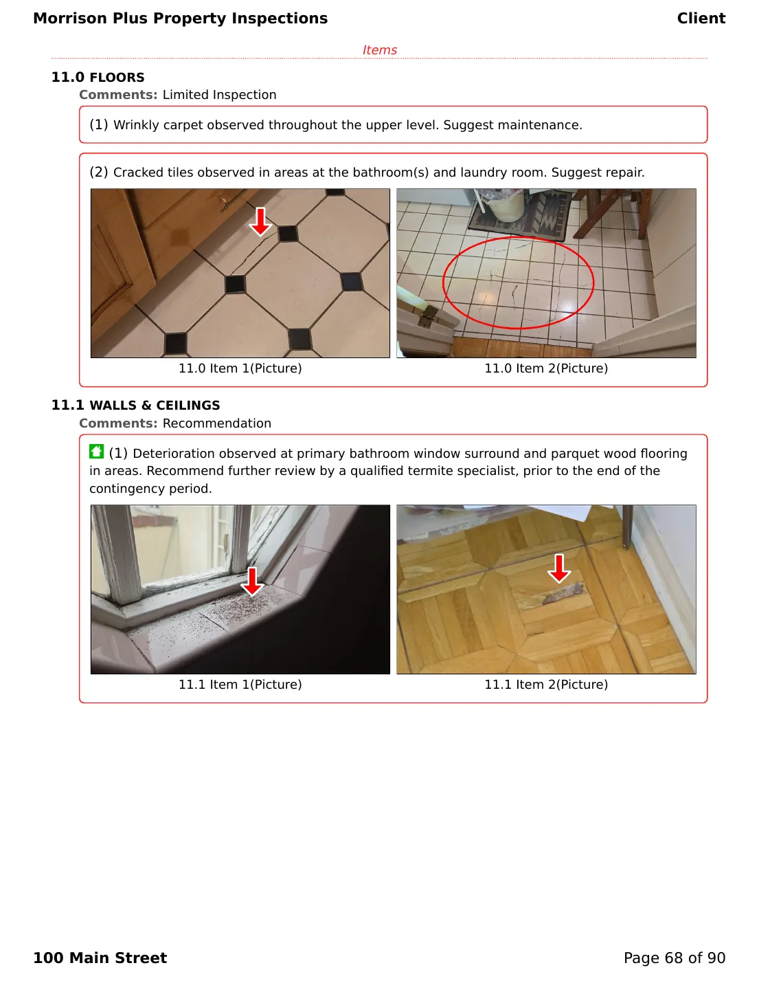 Sample inspection report page 68