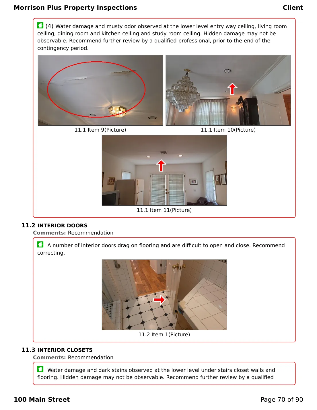 Sample inspection report page 70