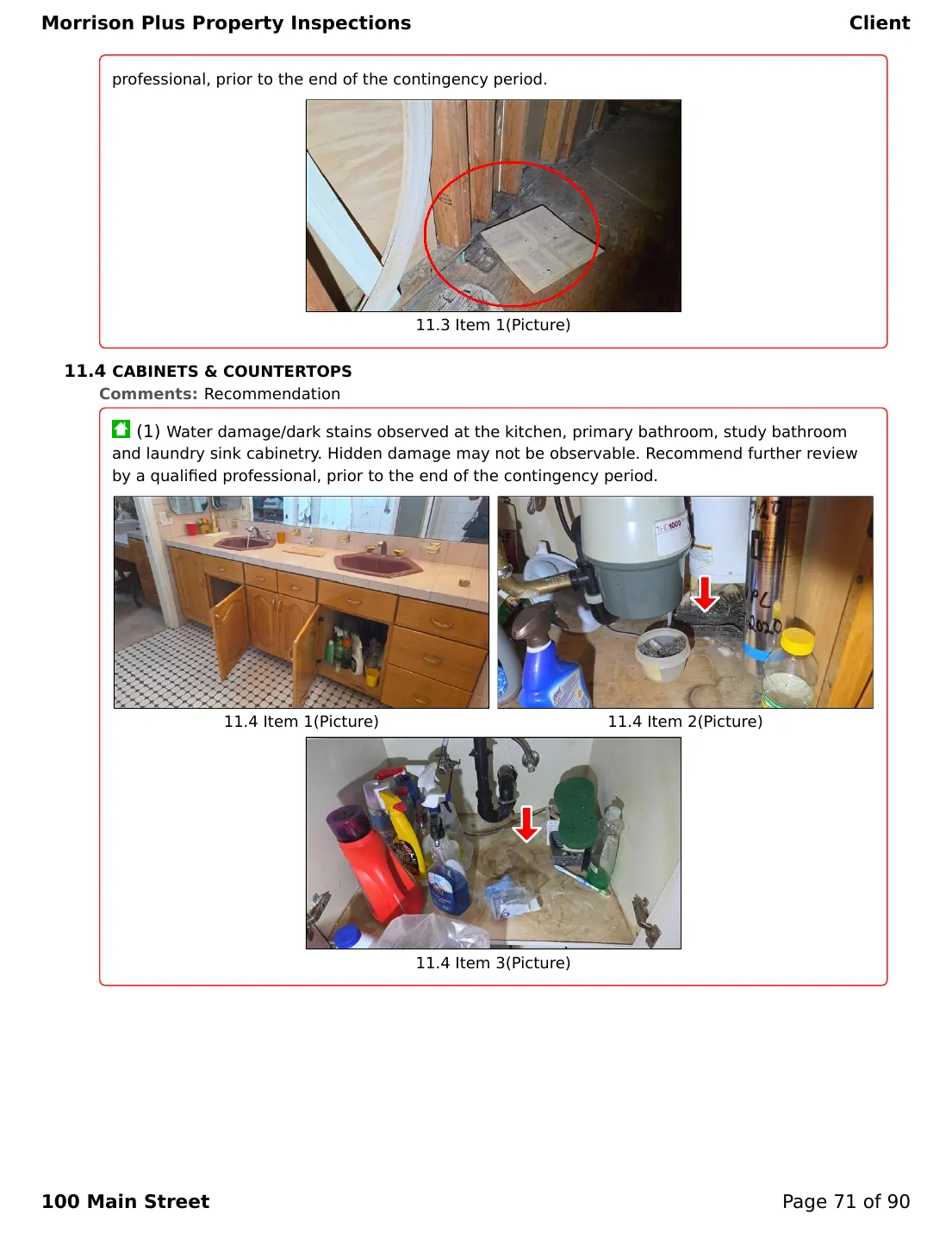 Sample inspection report page 71