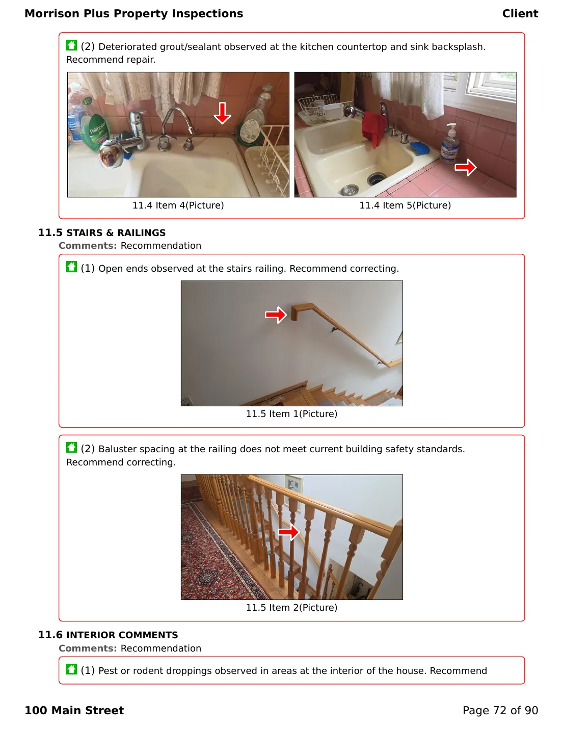 Sample inspection report page 72