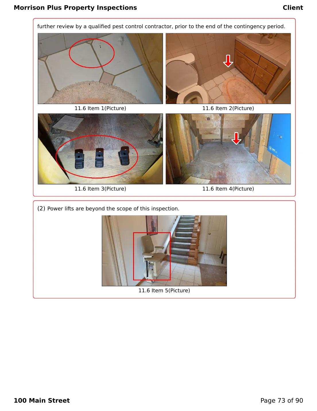 Sample inspection report page 73