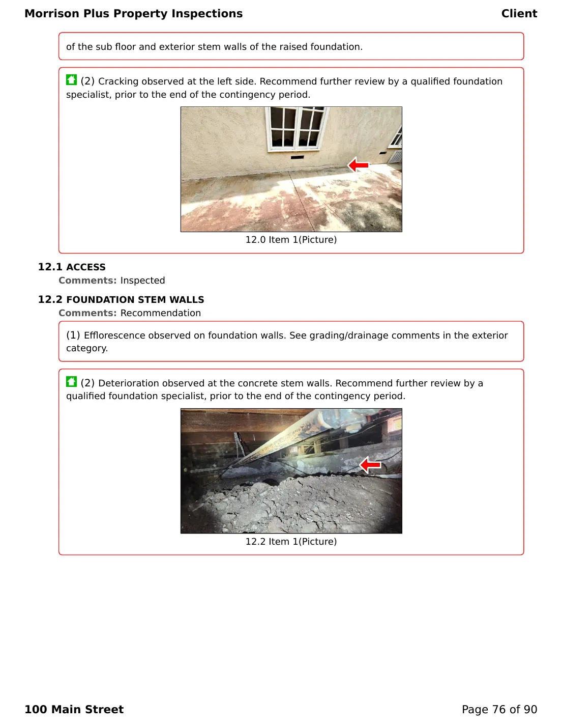 Sample inspection report page 76