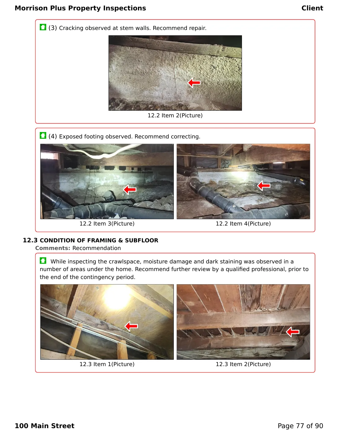 Sample inspection report page 77