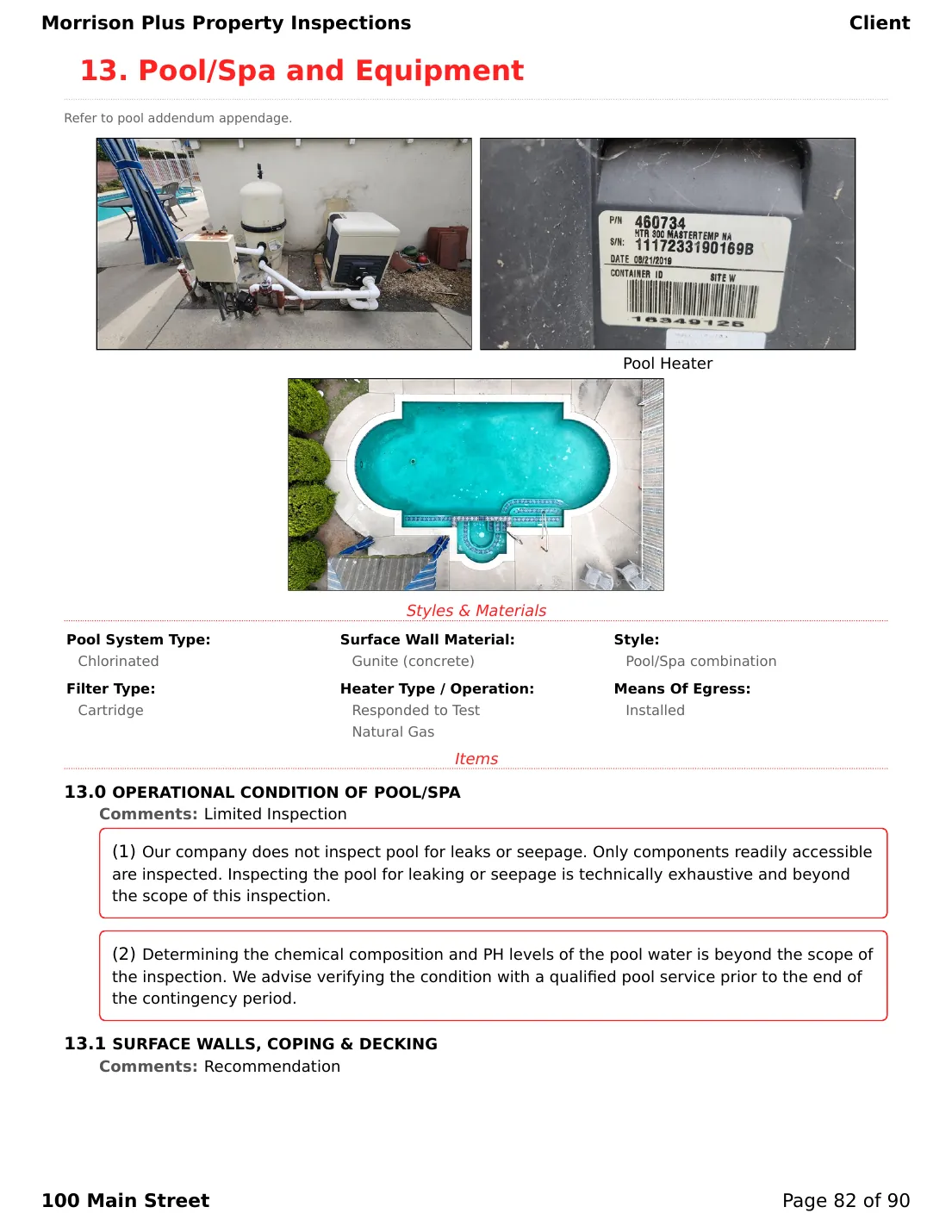 Sample inspection report page 82