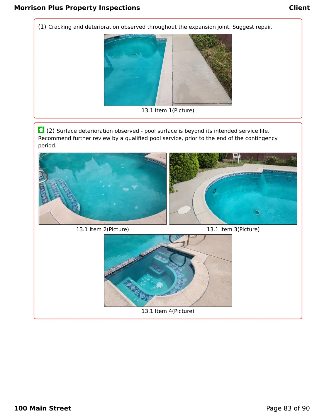 Sample inspection report page 83